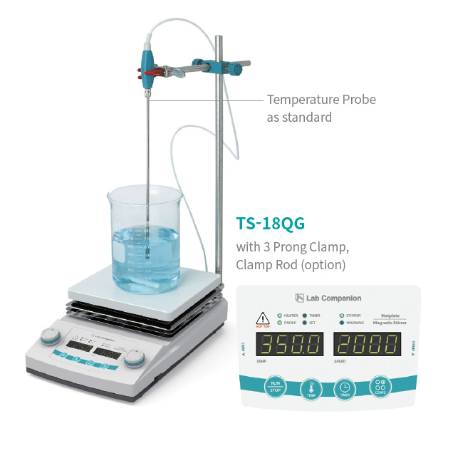 Agitador Magnético con plancha calefactora Digital con sonda de temperatura TS-18QG