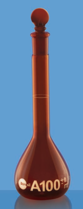 Matraz aforado ambar clase A certificado individual