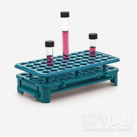 Gradilla para tubos Ø 16 mm de ensayo con fijación de silicona x 50 posiciones