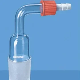 Adaptador a 90° Con Esmeril Macho Con Rosca GL 14 y Conexión a Manguera
